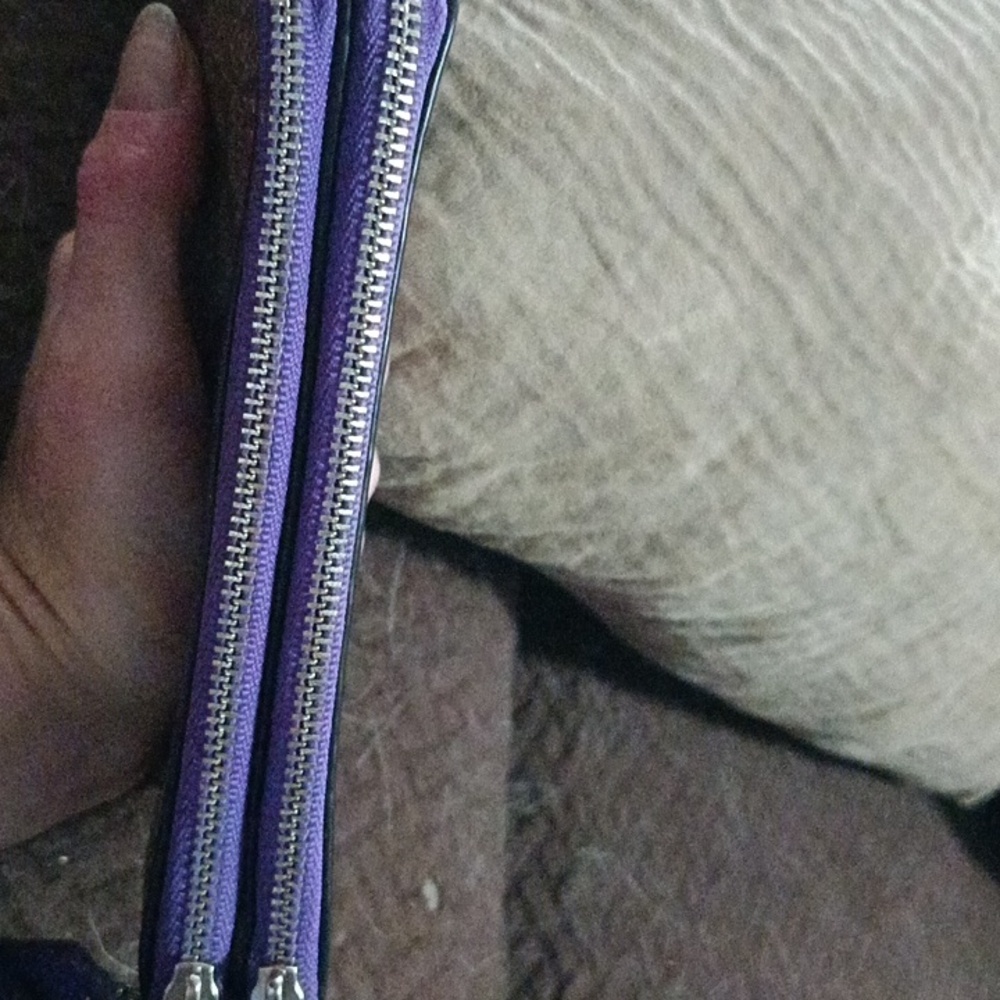 Coach Signature Brown and Purple Wristlet - Picture 4 of 4